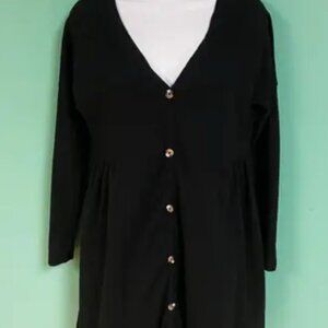 NWOT ASOS Black Buttoned Mini Dress - Size 16